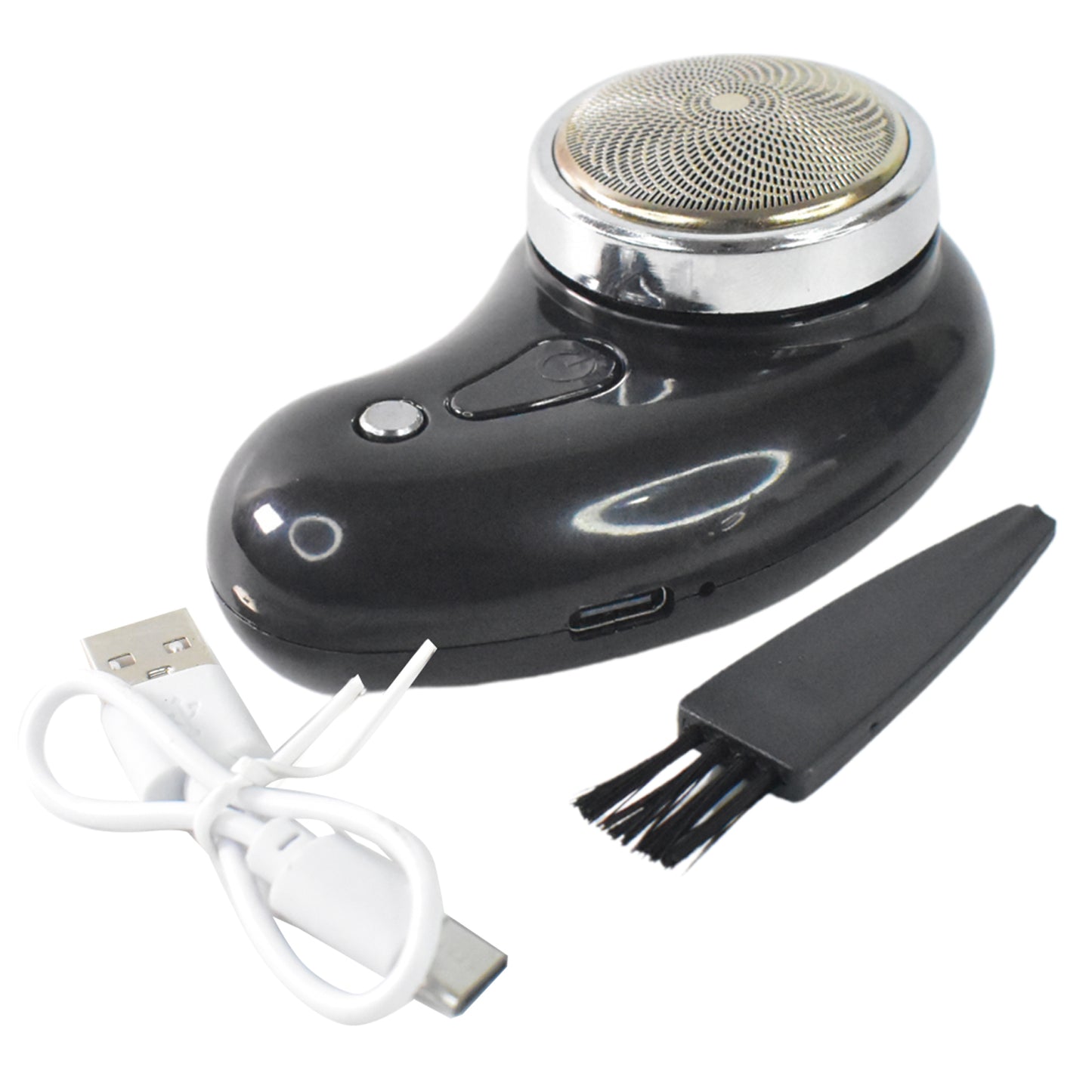 Powerful Portable Mini Electric Shaver for Men – Pocket Size Cordless Beard Trimmer Clipper with USB Charging & Cleaning Brush for Travel & Quick Touch-Ups (Model 14438)
