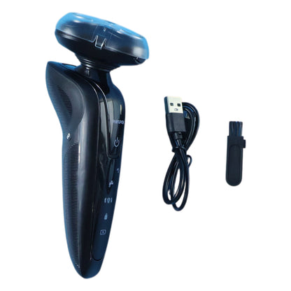 Premium Rechargeable Electric Rotary Shaver for Men – Cordless 3D Floating Head Beard Trimmer Grooming Kit, Waterproof Wet & Dry Shaving Machine