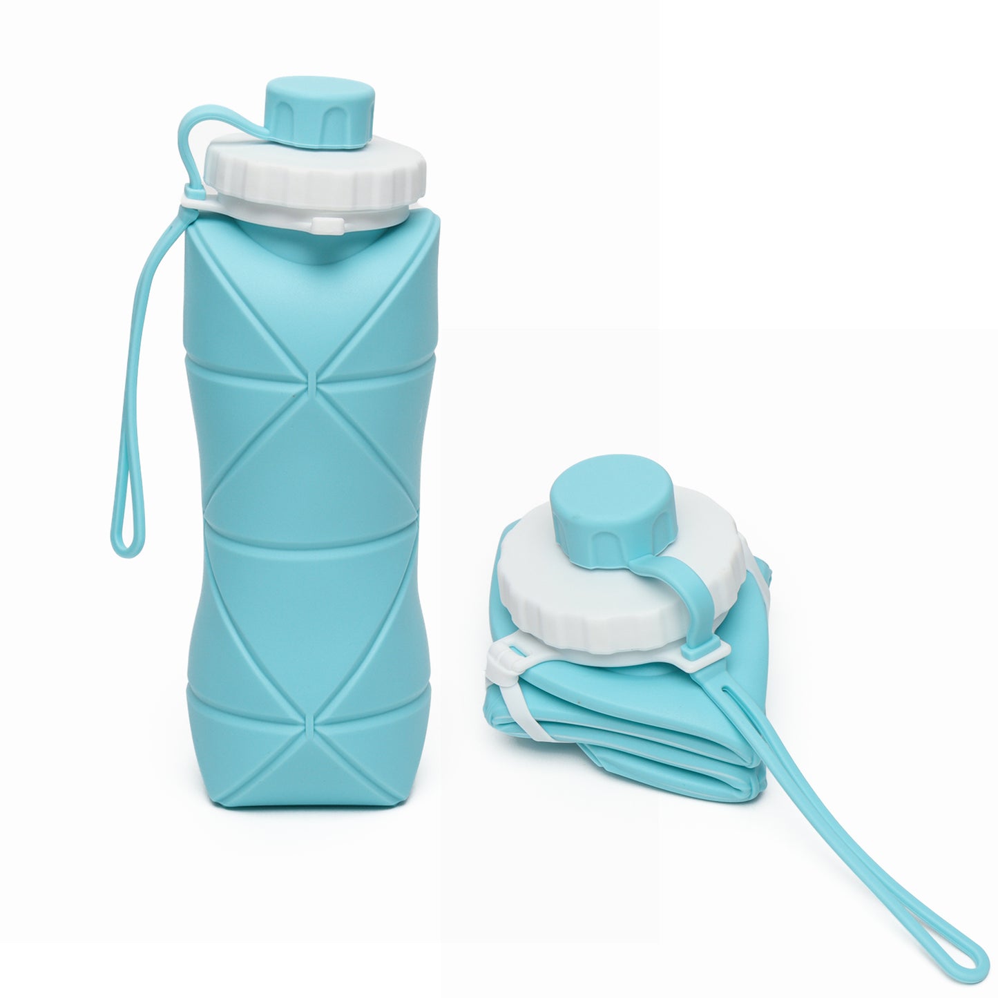 600ml Collapsible Silicone Water Bottle – Foldable Leakproof Sports Bottle with Carrying Strap for Gym, Travel, Office & Outdoor (Model 14368)