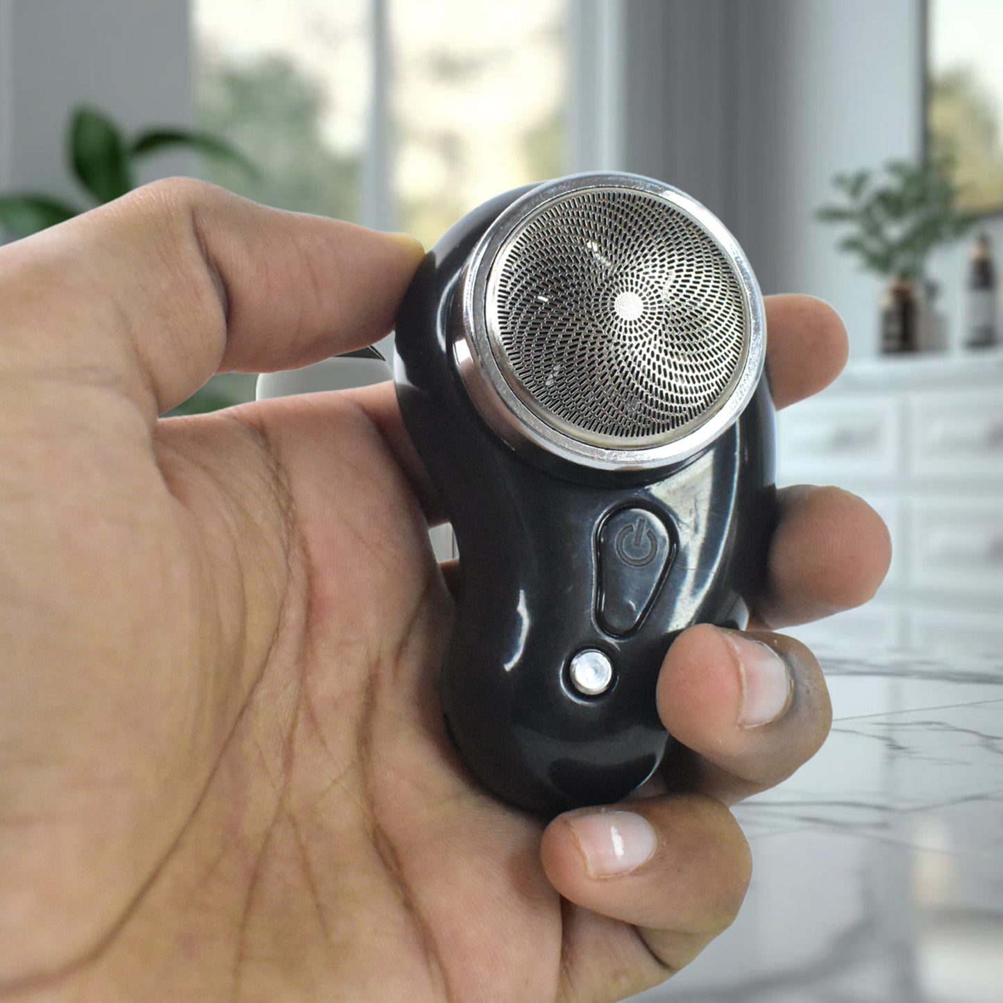 Powerful Portable Mini Electric Shaver for Men – Pocket Size Cordless Beard Trimmer Clipper with USB Charging & Cleaning Brush for Travel & Quick Touch-Ups (Model 14438)