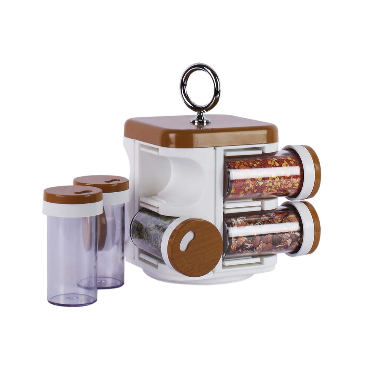 360° Revolving Spice Rack Organizer (8-Jar) – Unbreakable Countertop Masala Carousel