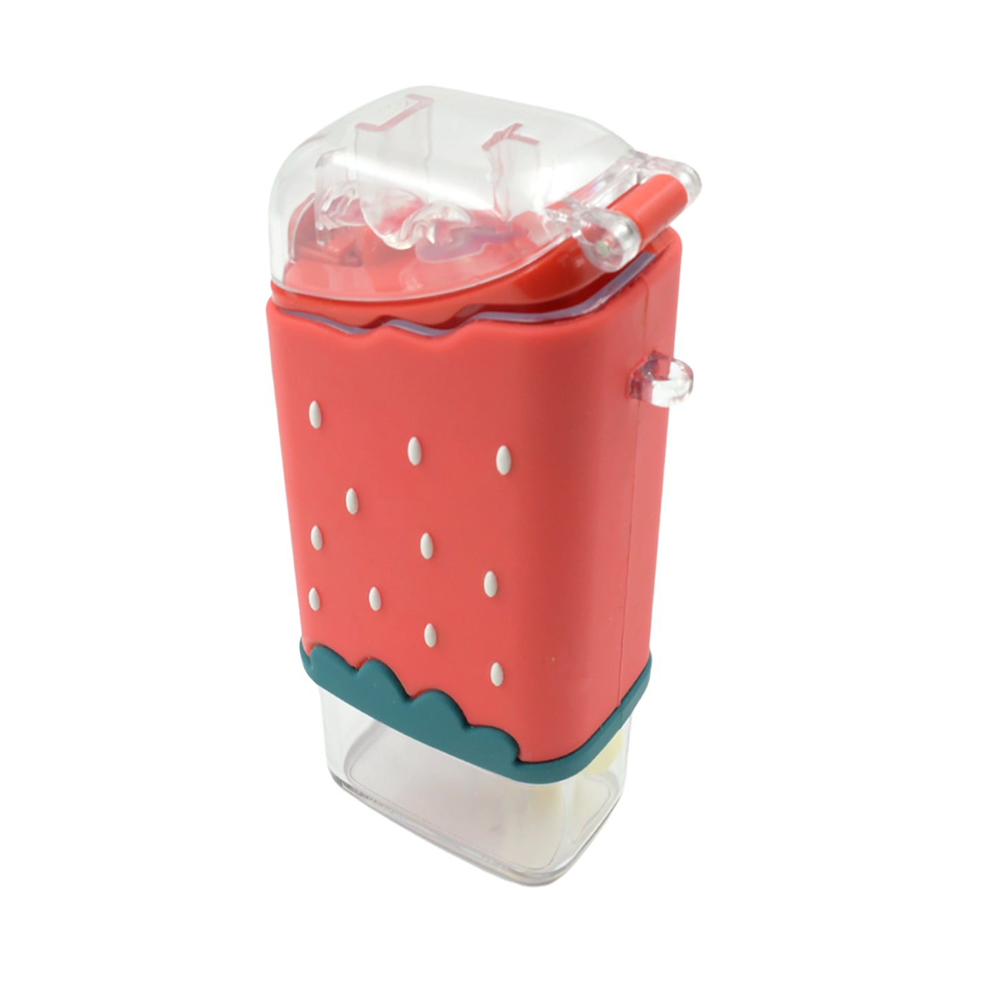 Cute Ice Cream Popsicle Shaped Kids Water Bottle – 300ML Kawaii Plastic Sipper Kettle with Built-in Straw, Leakproof Lid & Adjustable Shoulder Strap (Model 12555)