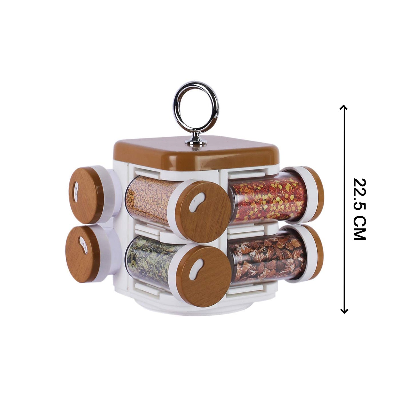 360° Revolving Spice Rack Organizer (8-Jar) – Unbreakable Countertop Masala Carousel