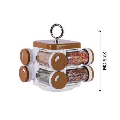 360° Revolving Spice Rack Organizer (8-Jar) – Unbreakable Countertop Masala Carousel