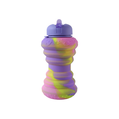 600ML Collapsible Silicone Style Water Bottle – Foldable Sports Drinking Bottle with Flip Cap for Kids School, Gym, Travel & Outdoor Hydration (Model 13245)