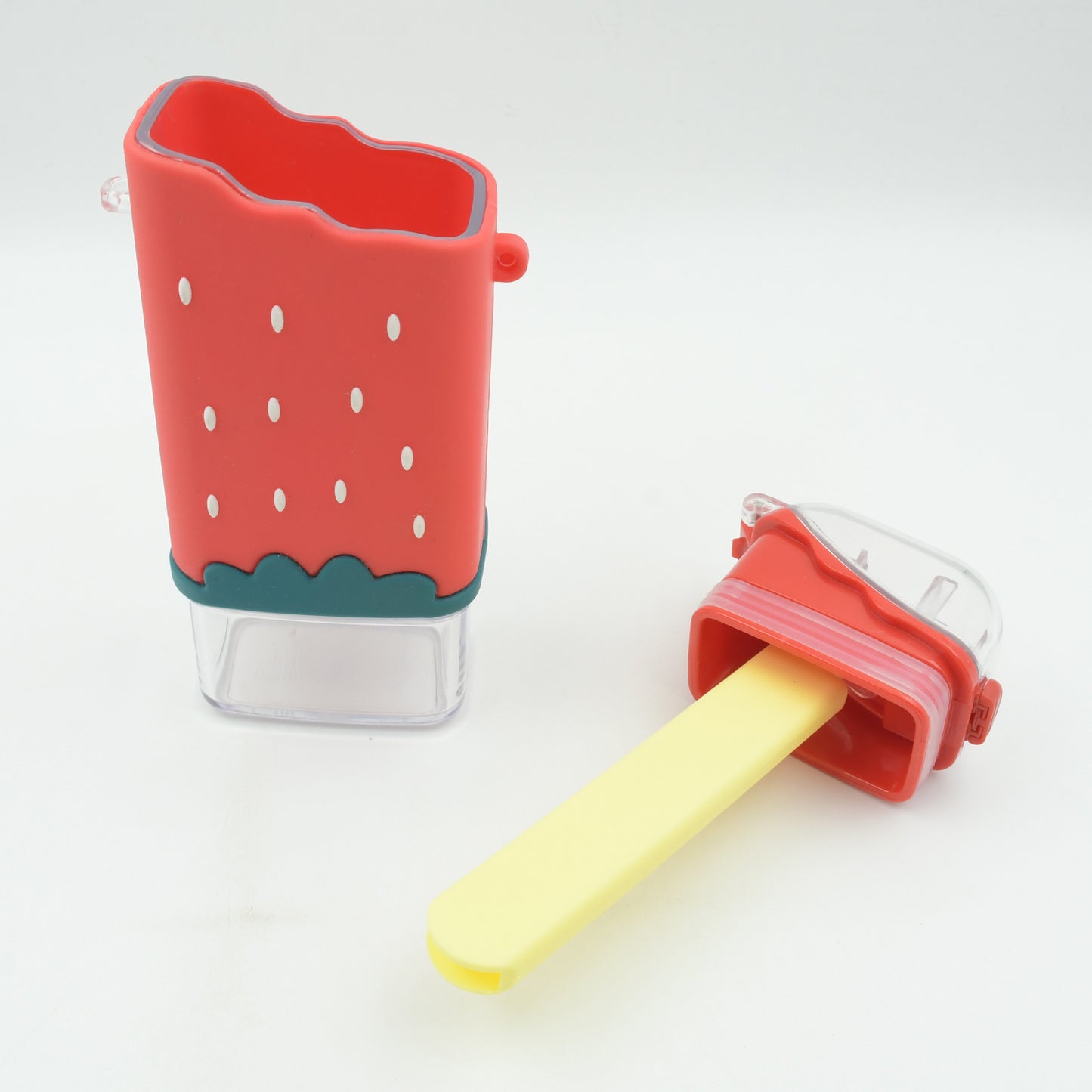 Cute Ice Cream Popsicle Shaped Kids Water Bottle – 300ML Kawaii Plastic Sipper Kettle with Built-in Straw, Leakproof Lid & Adjustable Shoulder Strap (Model 12555)