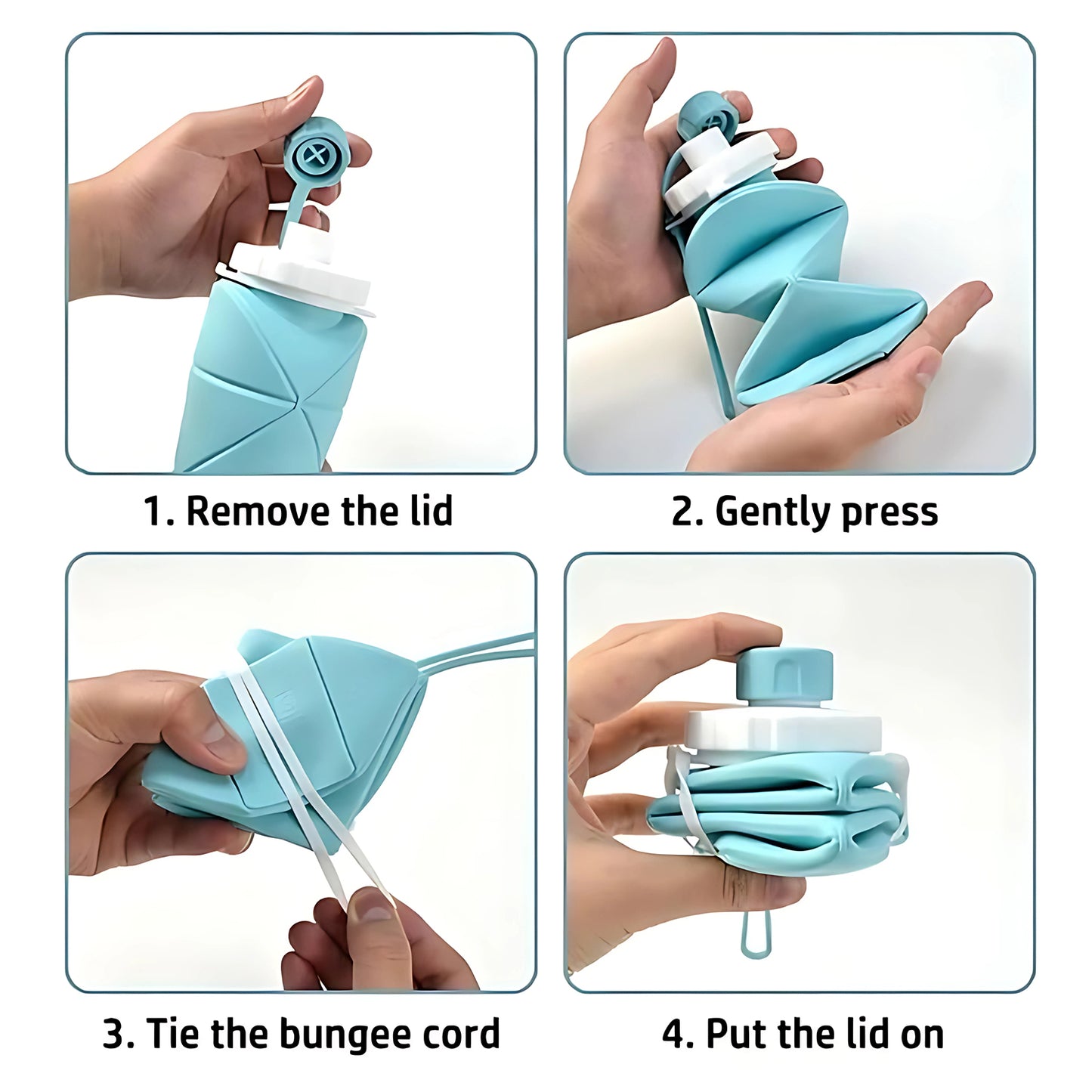 600ml Collapsible Silicone Water Bottle – Foldable Leakproof Sports Bottle with Carrying Strap for Gym, Travel, Office & Outdoor (Model 14368)