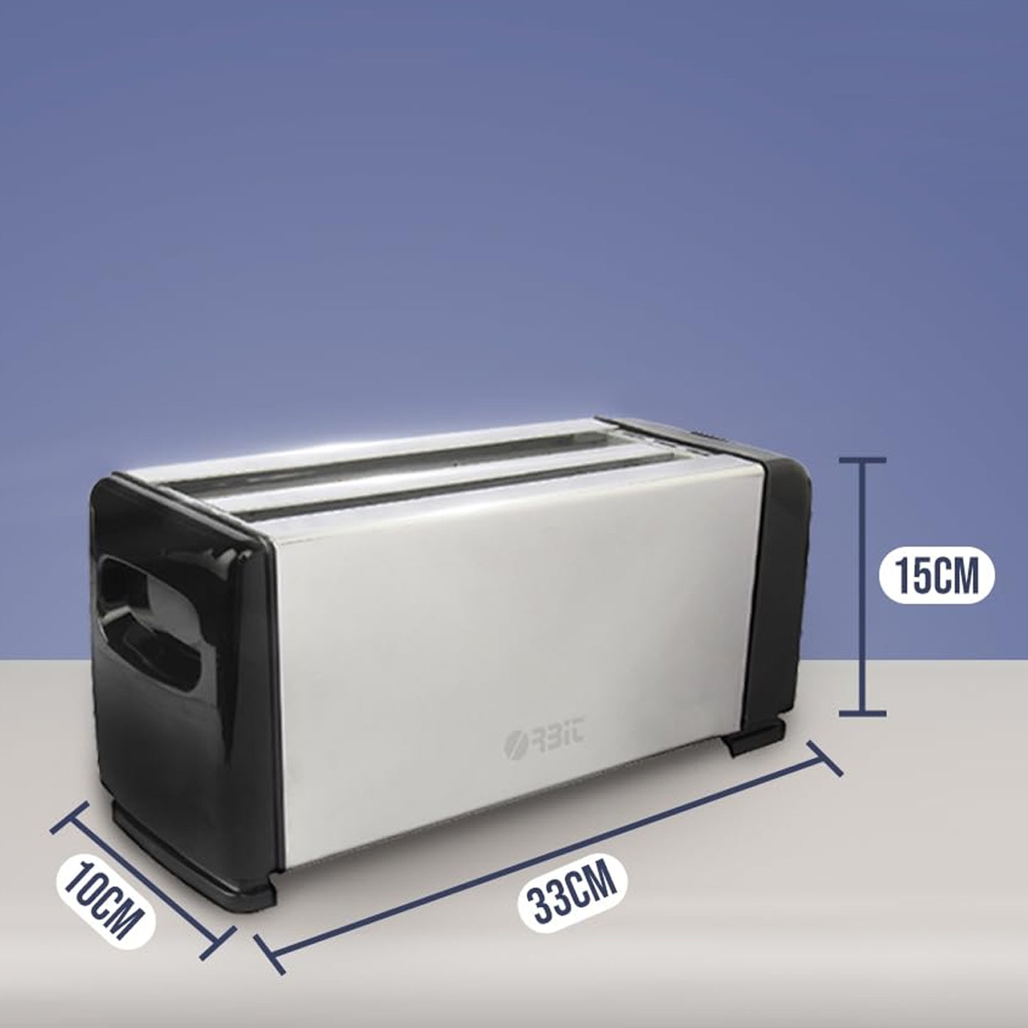 Orbit 1200W 4-Slice Pop-Up Toaster – Stainless Steel Bread Toaster Machine with Adjustable Browning Control & Removable Crumb Tray (Silver/Black)