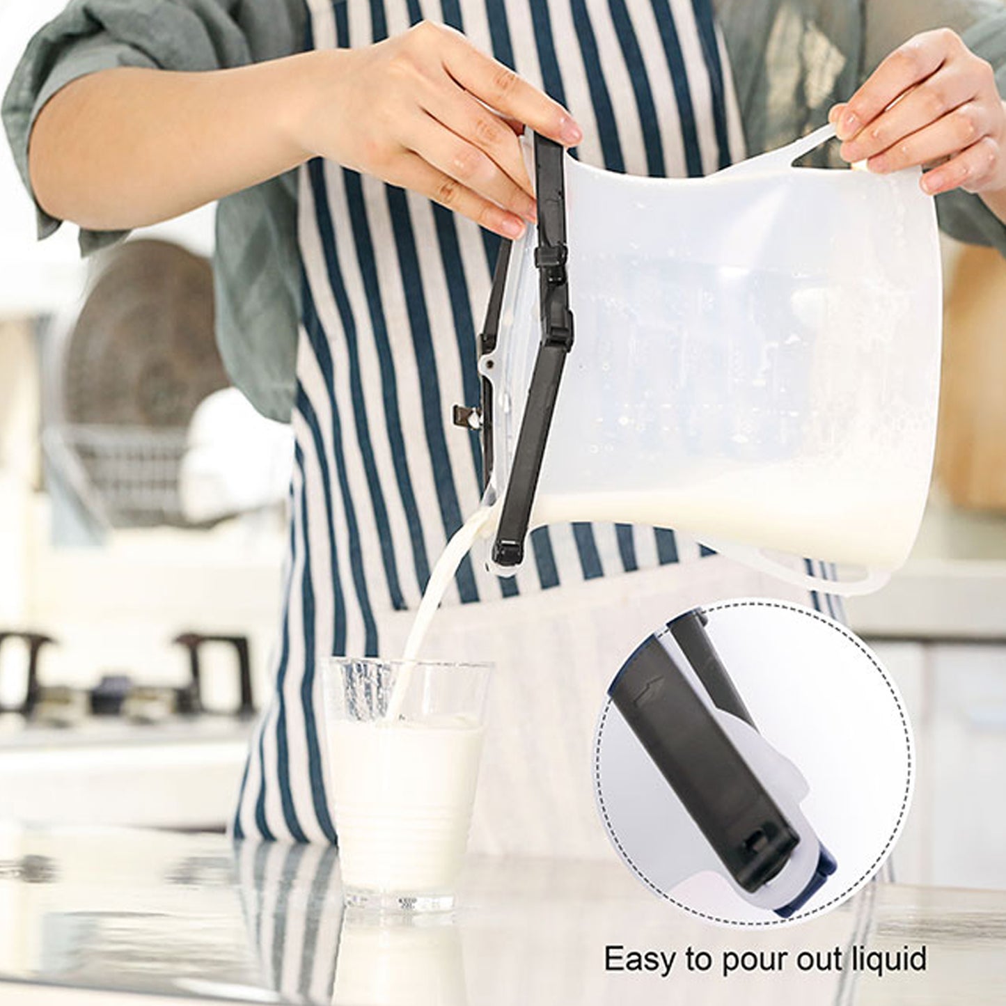 Premium 3-Piece Reusable Silicone Food Storage Bag Set – Leakproof Flat Bottom Freezer Bags, BPA-Free Kitchen Snack & Sandwich Bags (Model 5985)