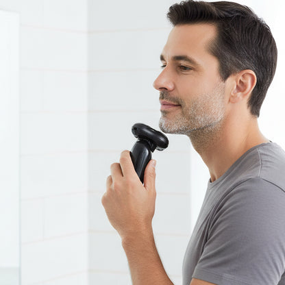 Premium Rechargeable Electric Rotary Shaver for Men – Cordless 3D Floating Head Beard Trimmer Grooming Kit, Waterproof Wet & Dry Shaving Machine